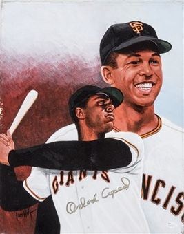 1998 Original Orlando Cepeda Autographed 16x20 Stretched Canvas by Leon Wolf (JSA)